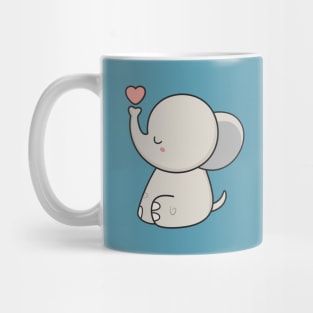 Kawaii Cute Elephant With A Heart Mug